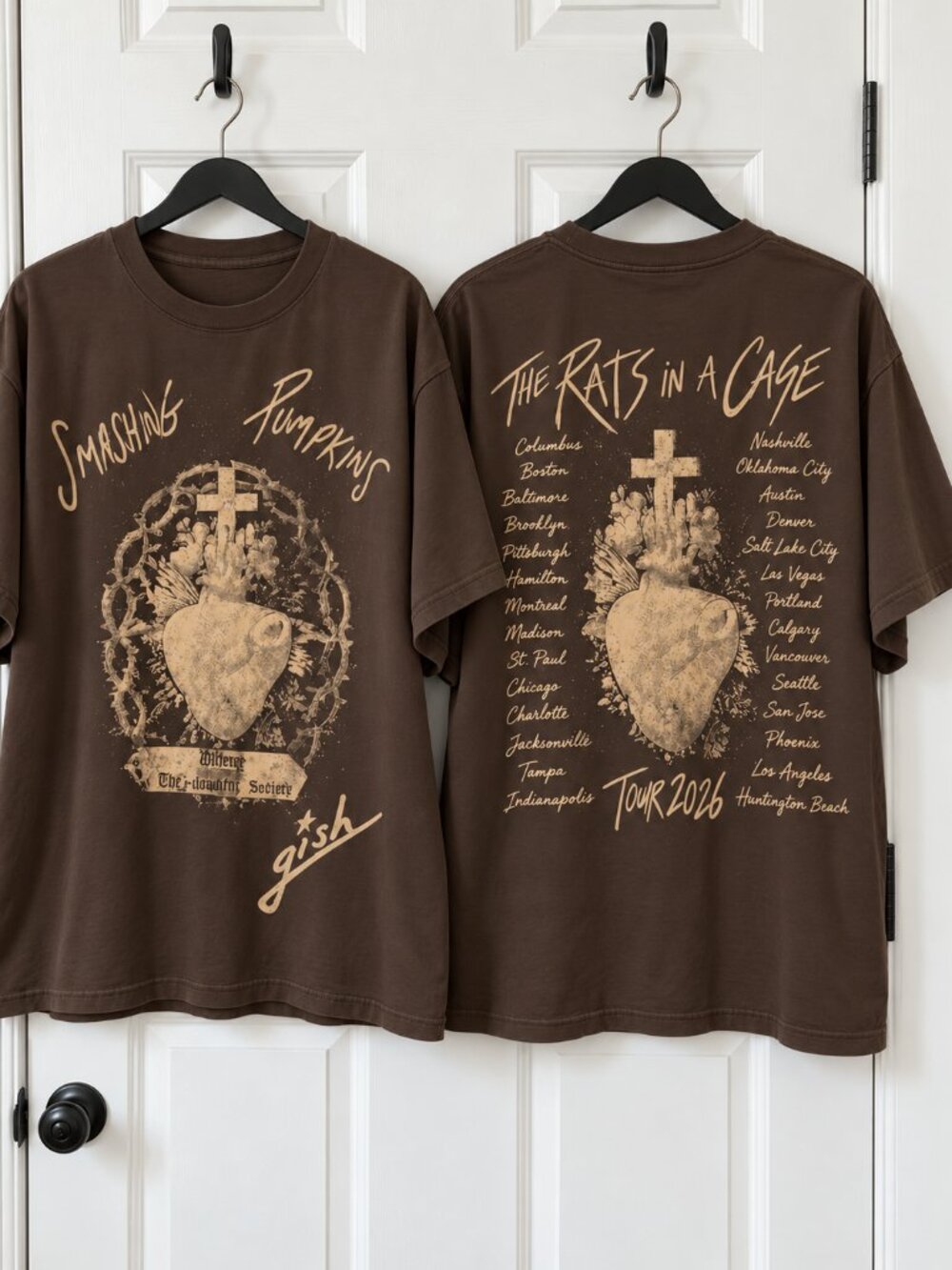 The Smashing Pumpkins 2026 The Rats In A Cage Tour Gish Cross Heart Tour Tee